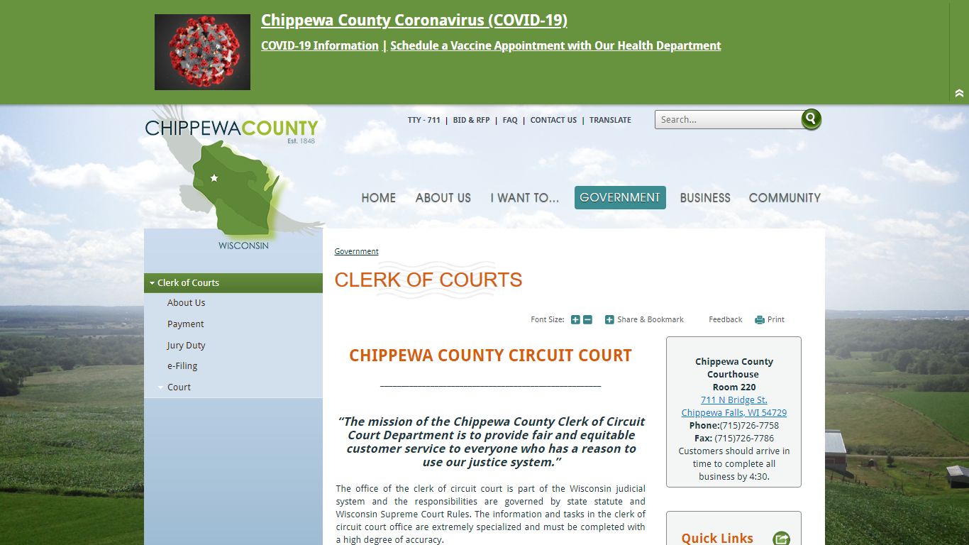 Clerk of Courts | Chippewa County, Wi