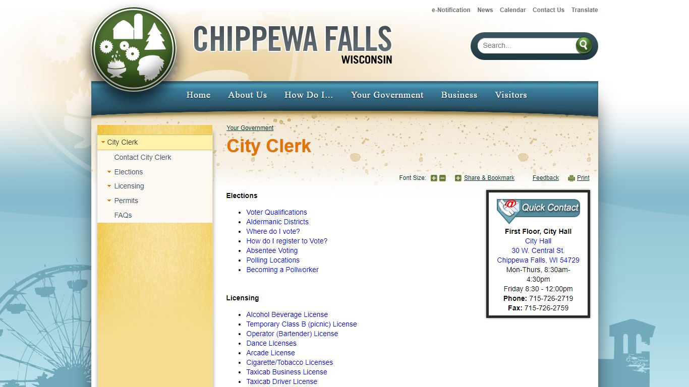 City Clerk | City of Chippewa Falls, WI